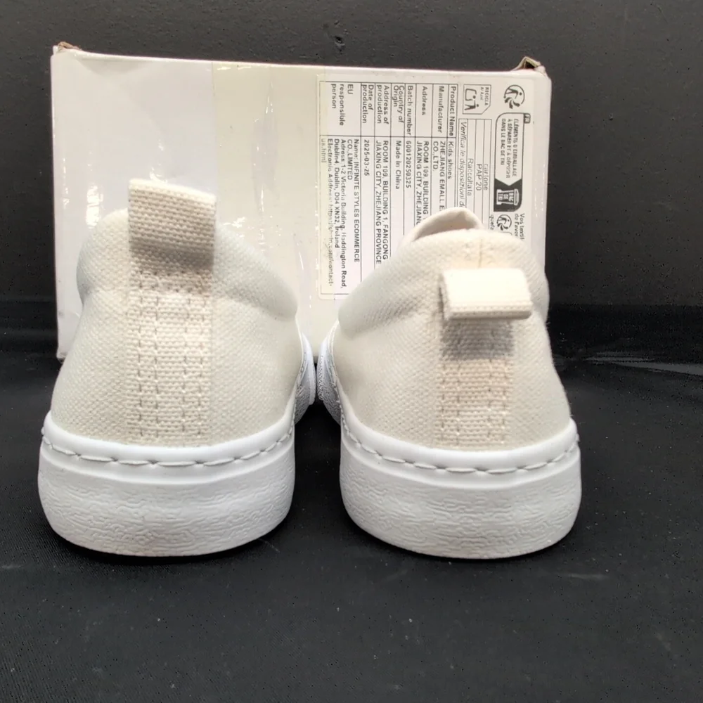 Shein Rainbow Glittery Slip On Girls Shoes EU 29 White